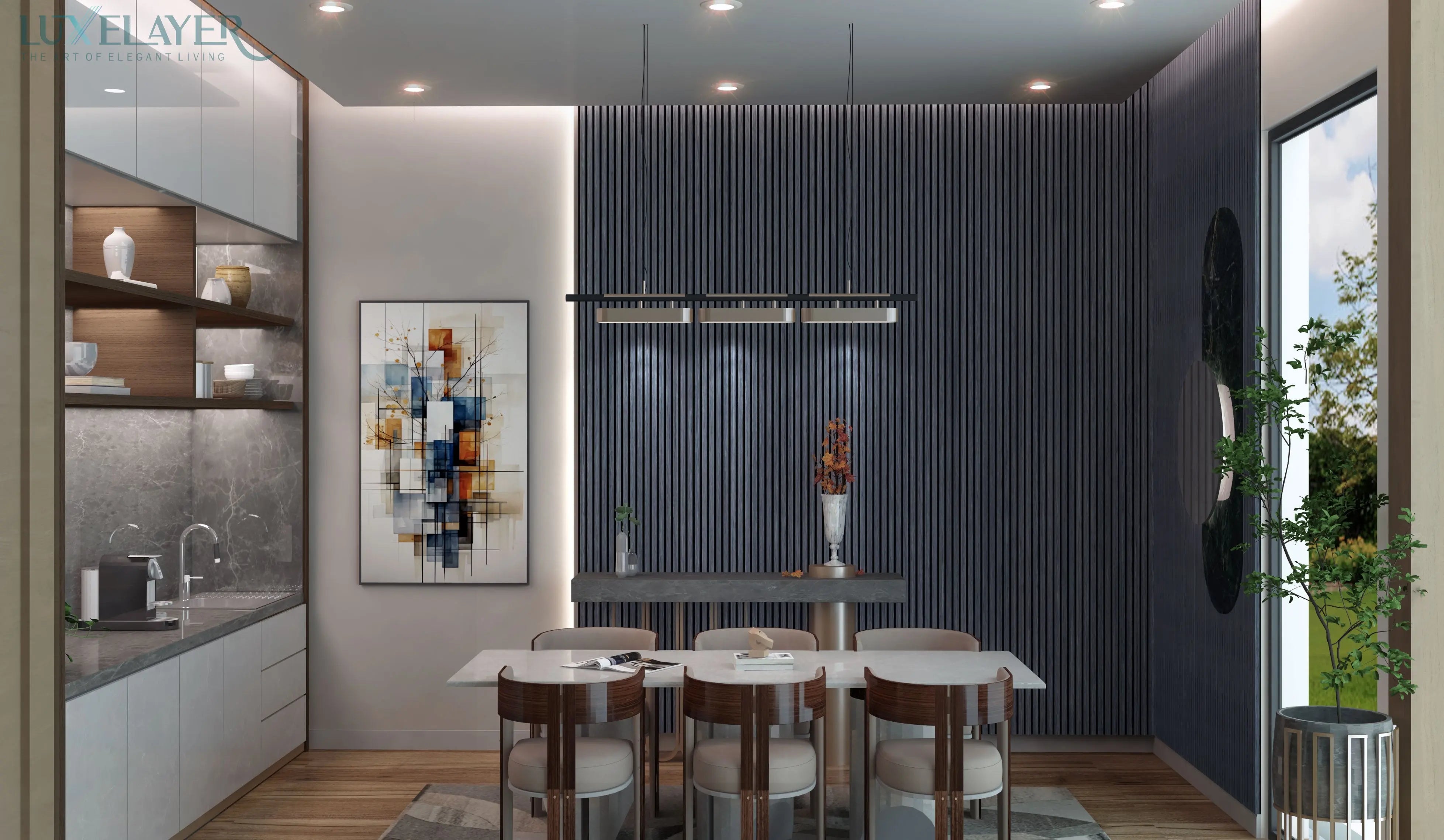 Techno Black Wall Panel: Elevate Your Space with Sophistication - LuxeLayer